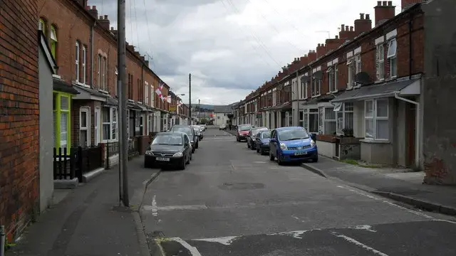 A red-brick terraced street in east Belfast