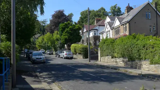 A residential street of houses on Marriners Drive in Bradford