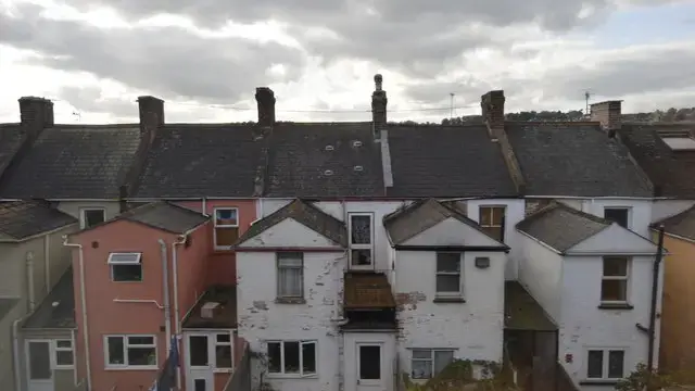 A row of terraced houses on Albion Street in Exeter