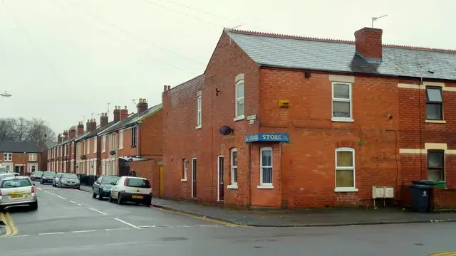 A former corner shop among terraced housing in Tredworth, Gloucester