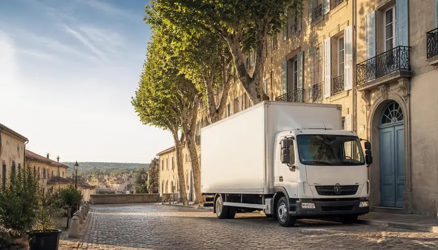 Removal van crossing to France for a UK-to-France house move