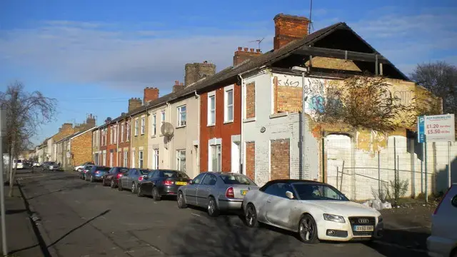 Terraced housing on Cromwell Road in Peterborough