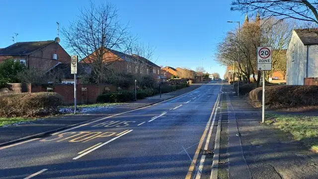 A terraced street in Preston looking north