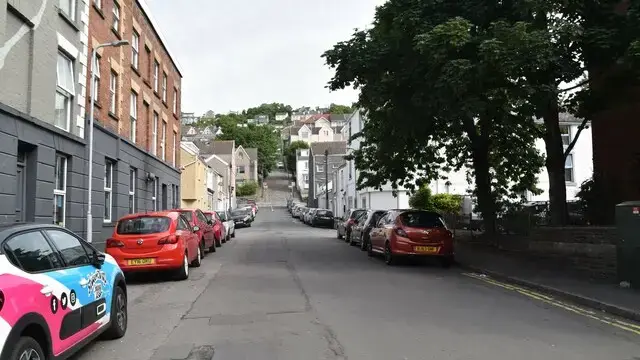 A terraced street in Swansea